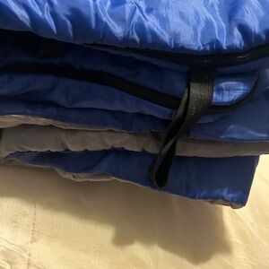 Blue and Gray Sleeping Bag
